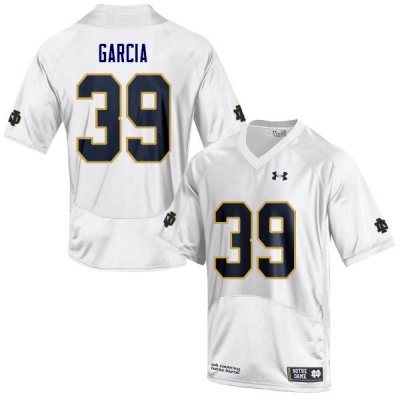 Notre Dame Fighting Irish Men's Brandon Garcia #39 White Under Armour Authentic Stitched College NCAA Football Jersey GIT6399YW